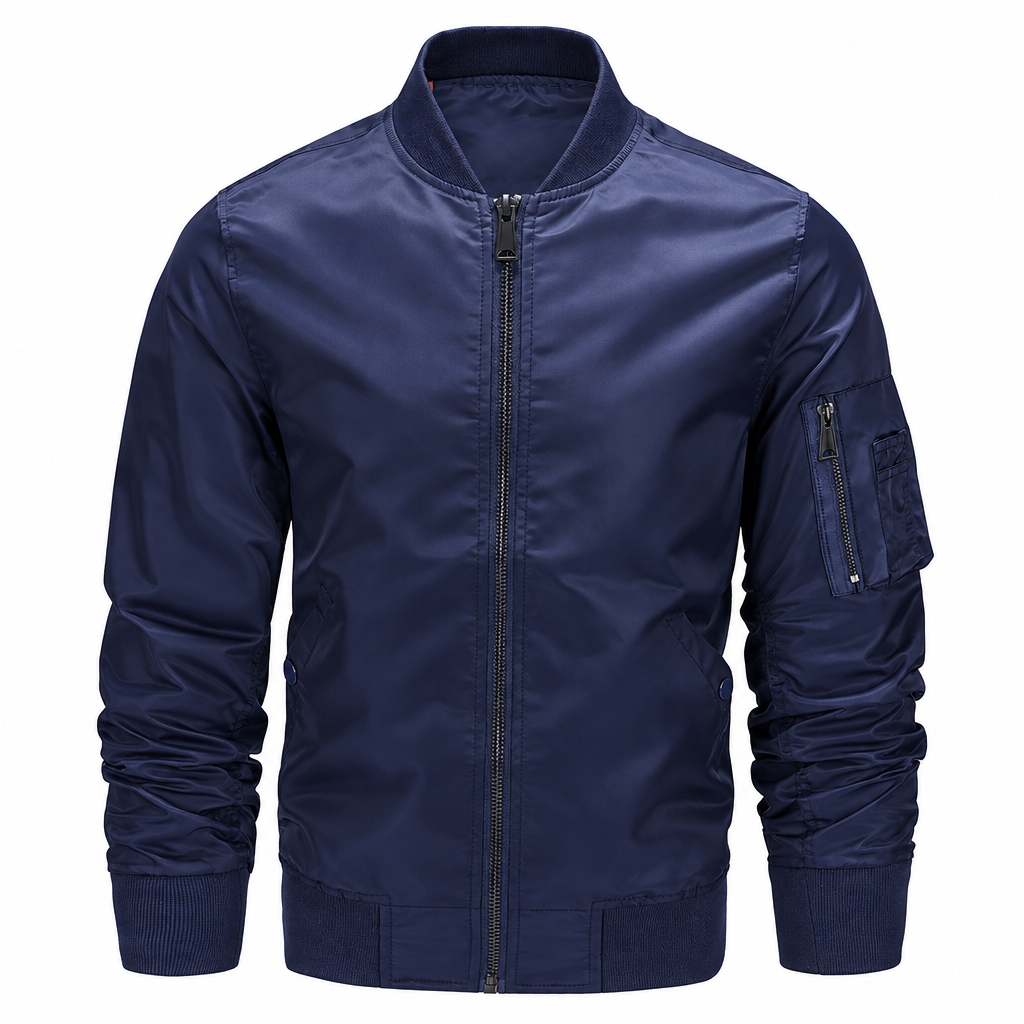 Men’s Casual Bomber Jacket with Pockets