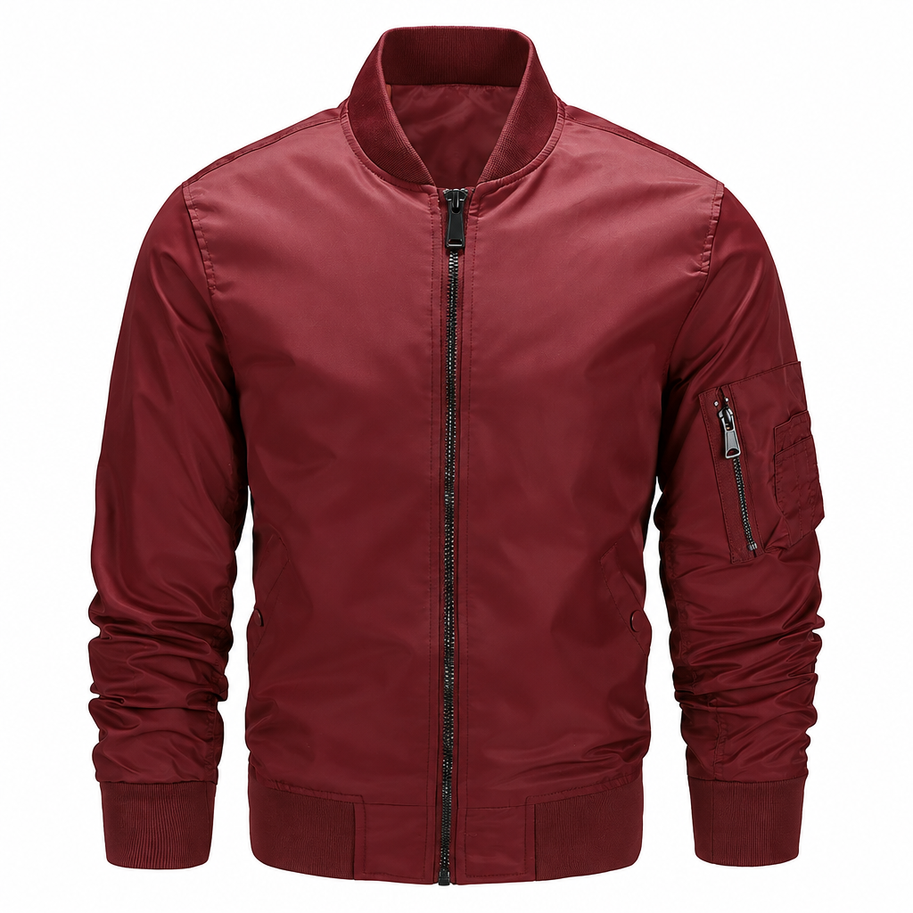 Men’s Casual Bomber Jacket with Pockets