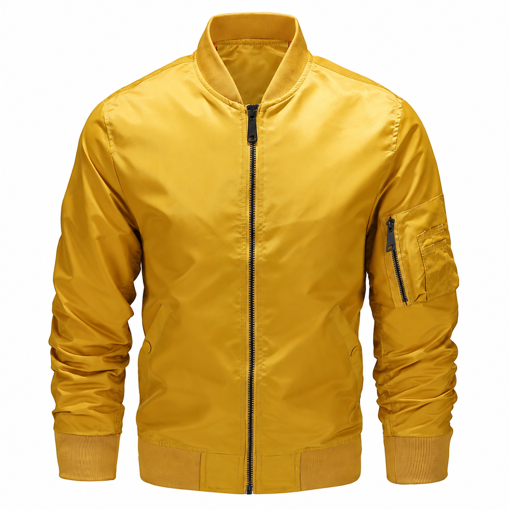 Men’s Casual Bomber Jacket with Pockets