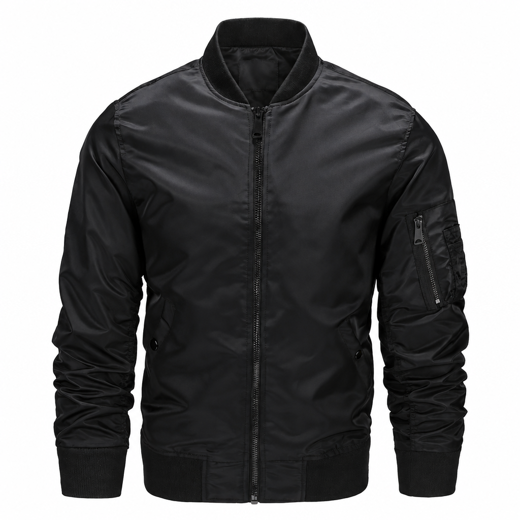 Men’s Casual Bomber Jacket with Pockets