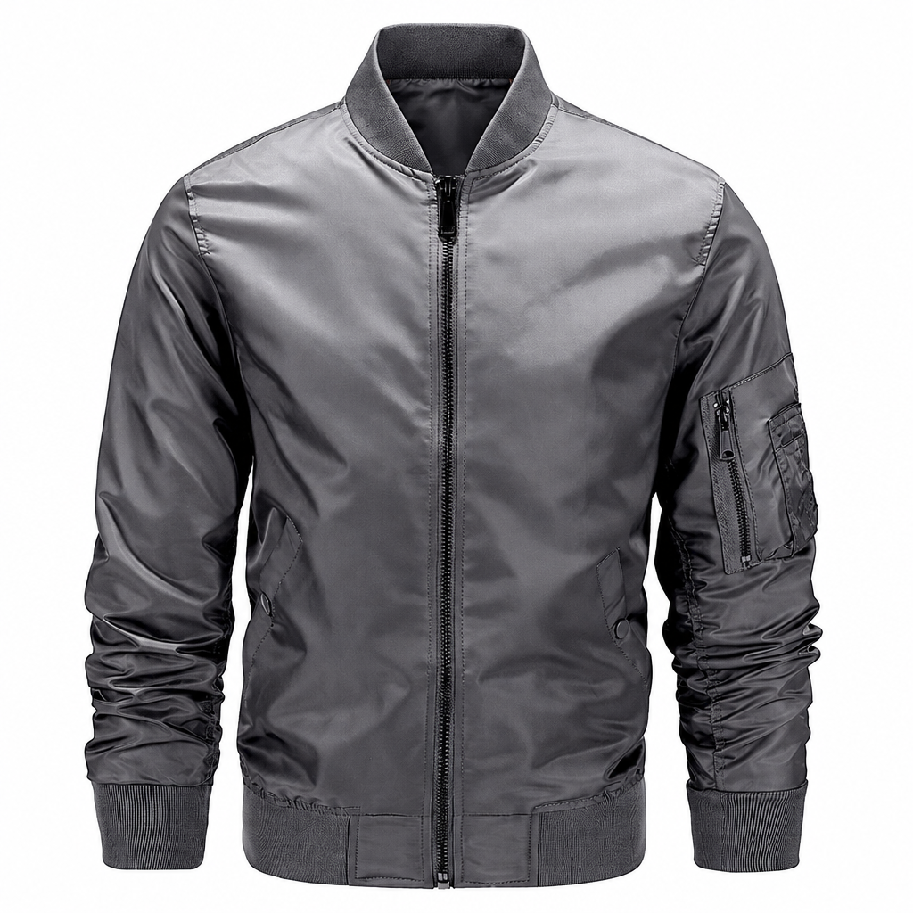 Men’s Casual Bomber Jacket with Pockets