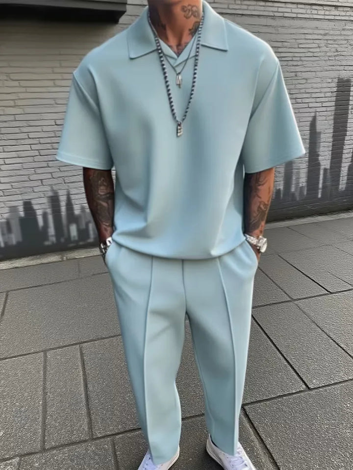 Men’s Casual Polo Trouser Set
