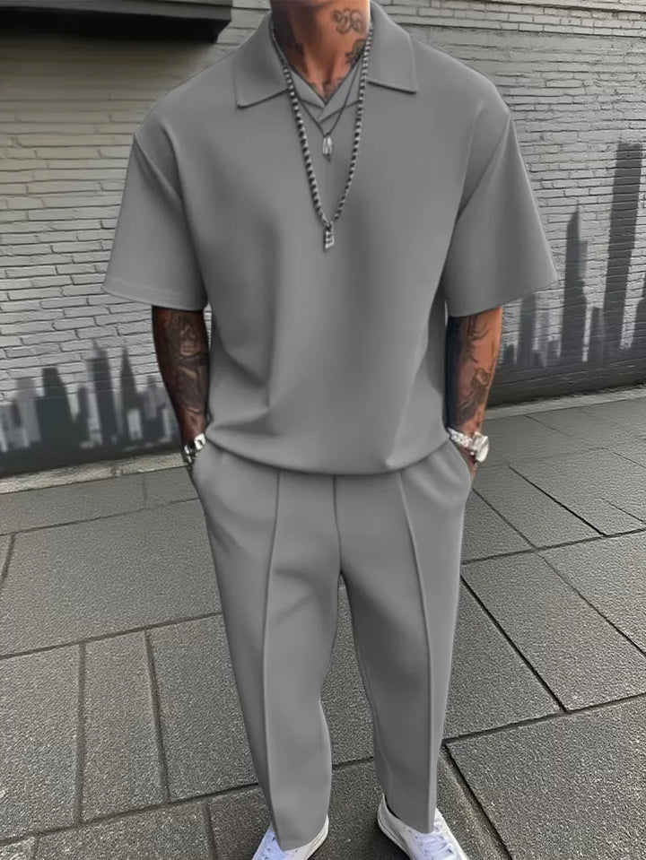 Men’s Casual Polo Trouser Set