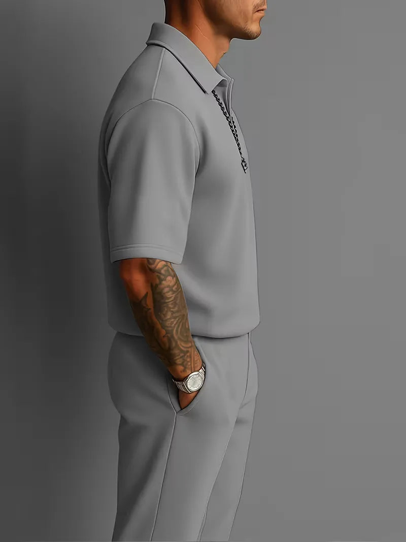Men’s Casual Polo Trouser Set