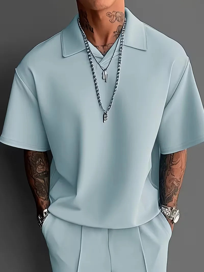Men’s Casual Polo Trouser Set