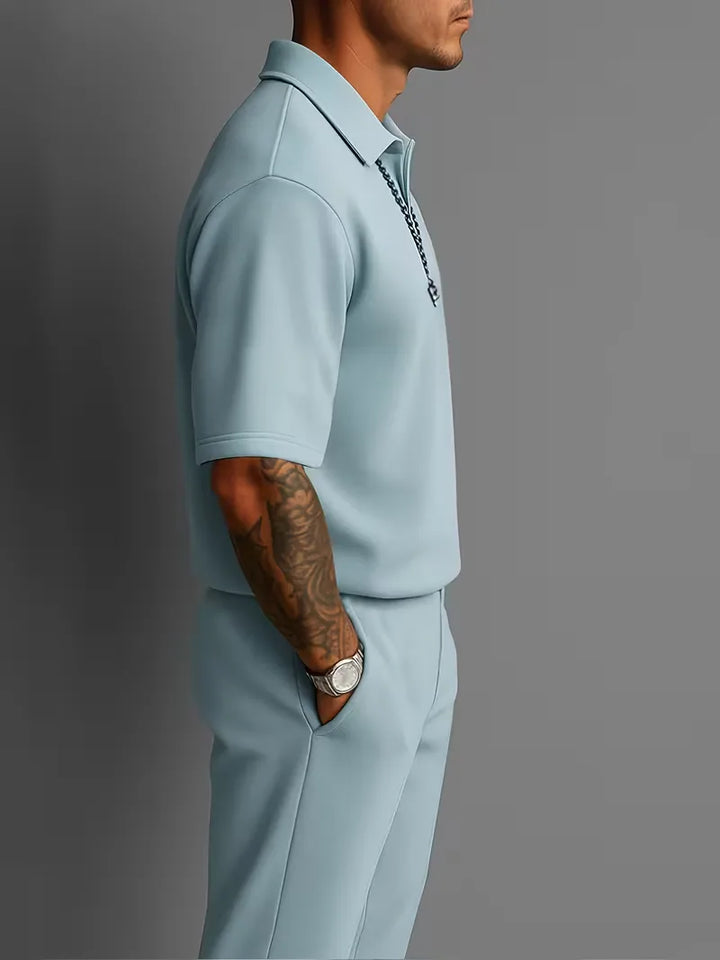 Men’s Casual Polo Trouser Set