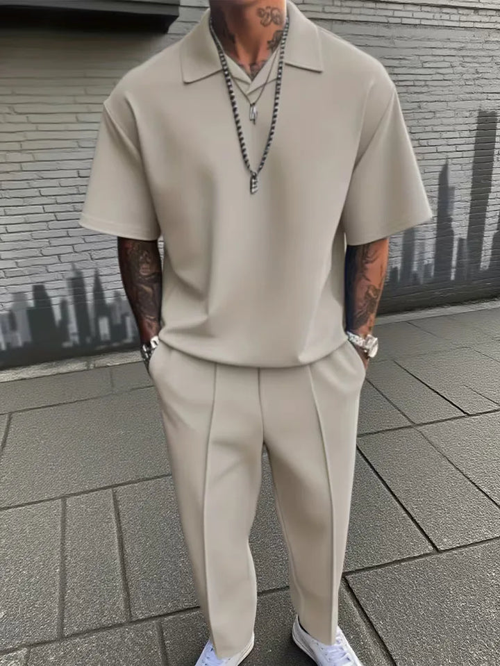 Men’s Casual Polo Trouser Set
