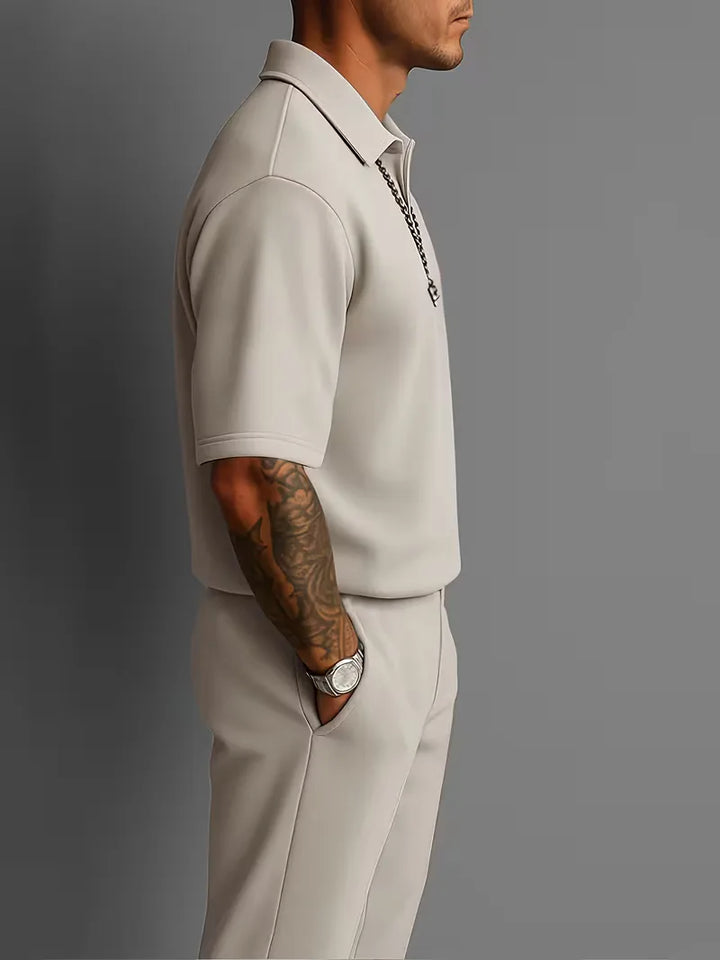 Men’s Casual Polo Trouser Set