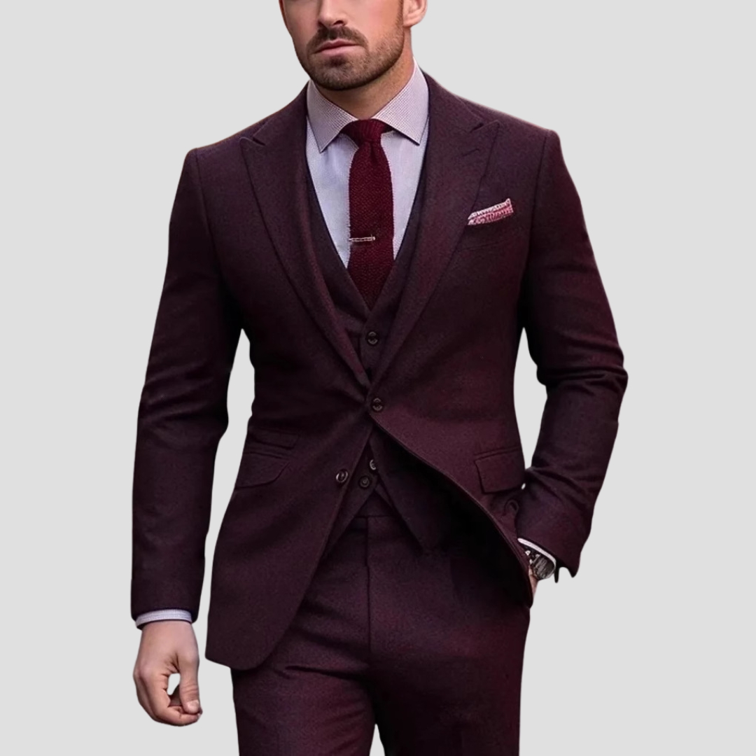 Men’s Three-Piece Suit with Waistcoat
