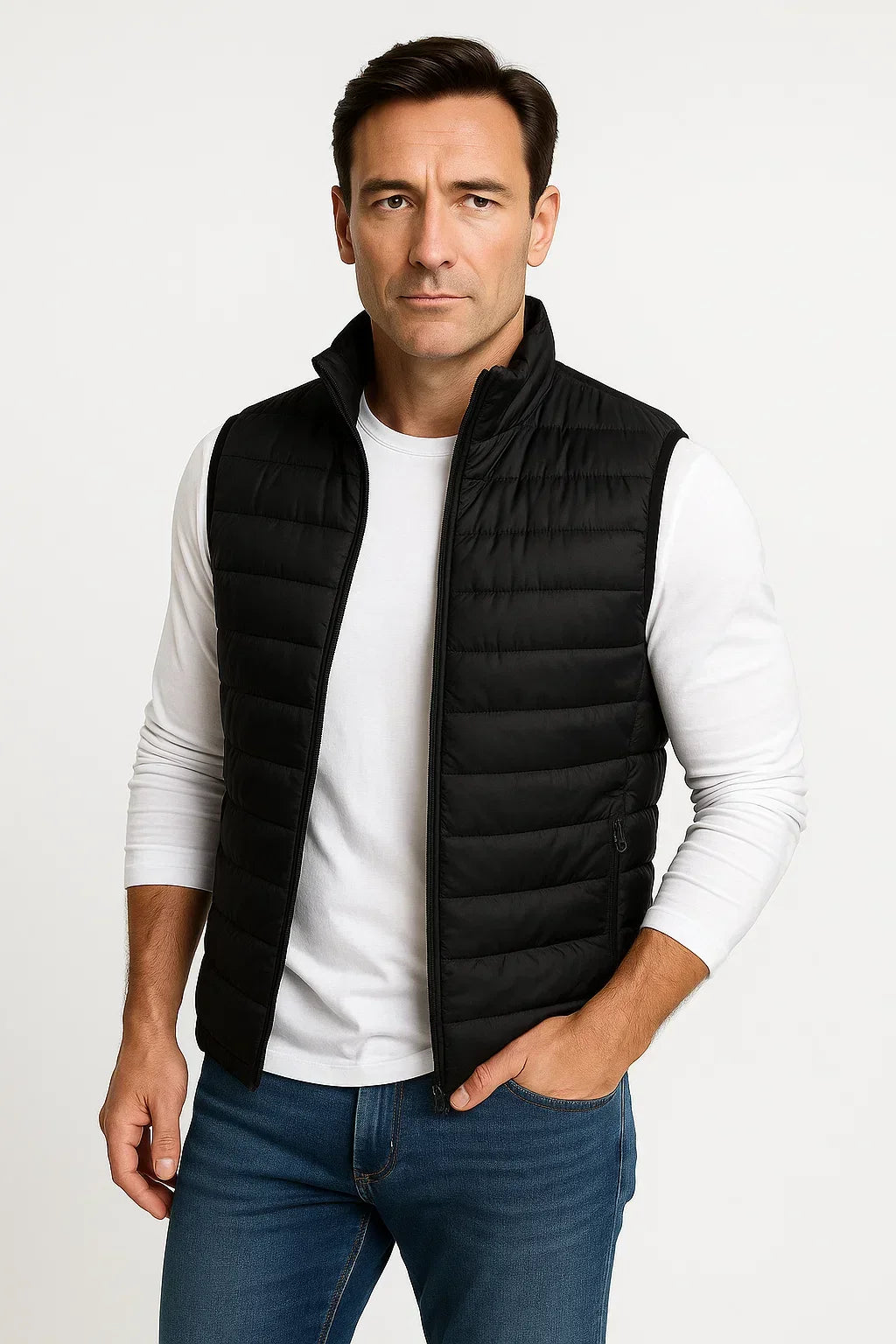 Men’s Warm Cotton-Lined Puffer Vest