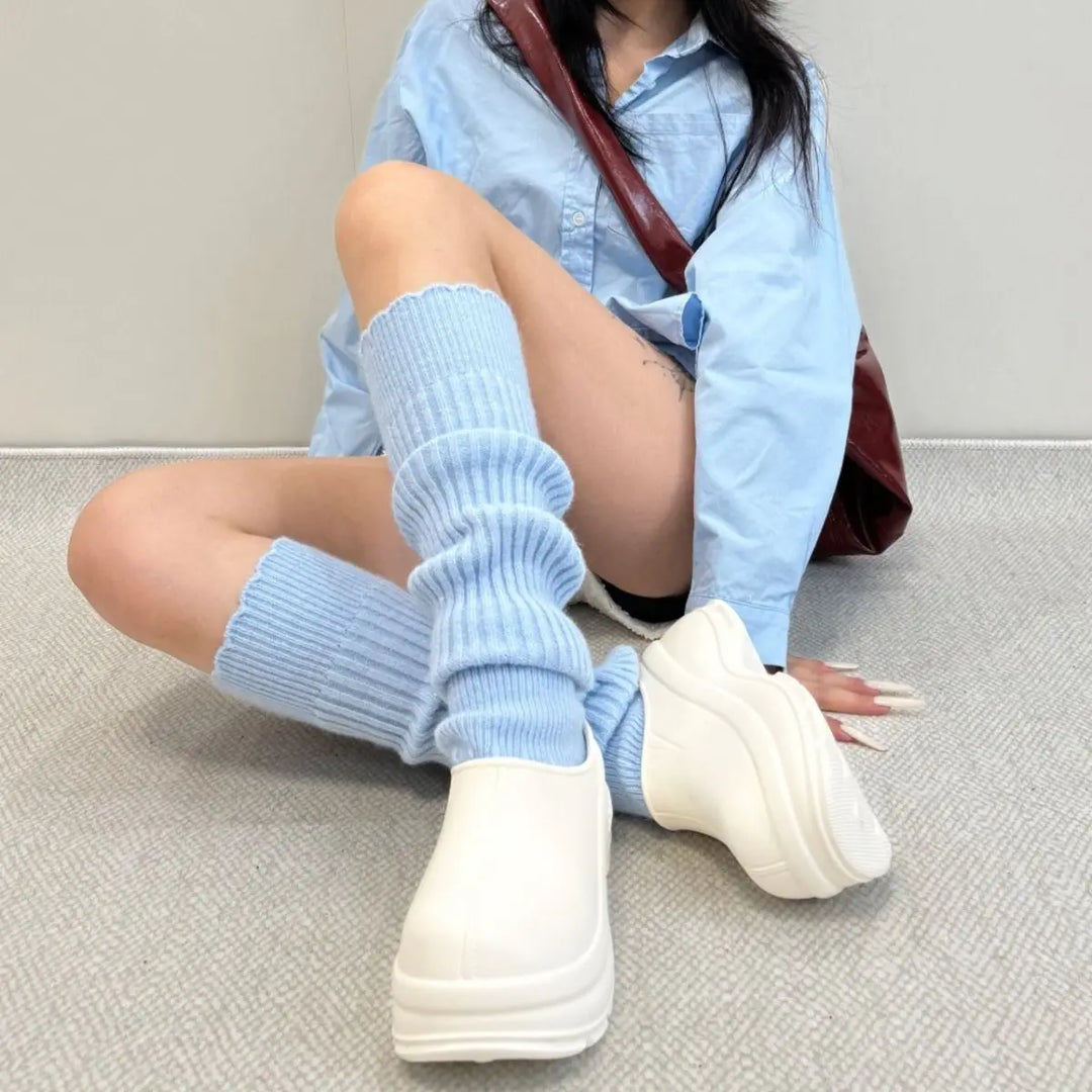 Mid-Calf Ribbed Leg Warmers