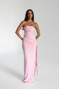 Women's Strapless Maxi Dress - Sleeveless Floor-Length Sundress