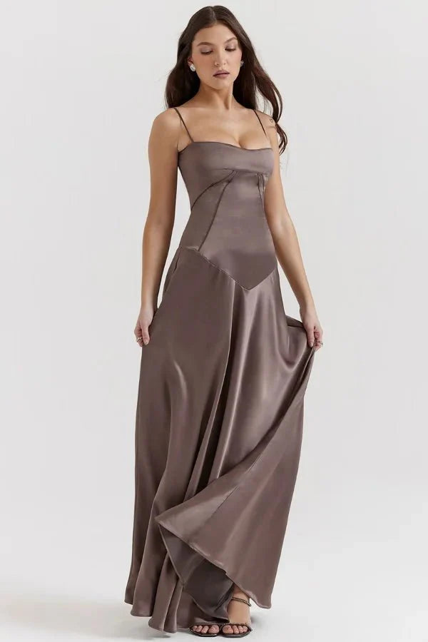 The Silky Satin Corset Maxi Dress