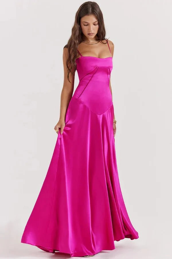 The Silky Satin Corset Maxi Dress