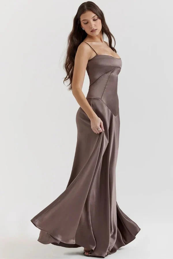 The Silky Satin Corset Maxi Dress