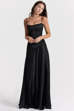 The Silky Satin Corset Maxi Dress