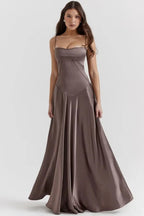 The Silky Satin Corset Maxi Dress