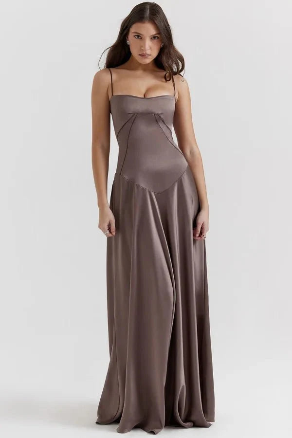 The Silky Satin Corset Maxi Dress