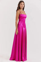 The Silky Satin Corset Maxi Dress