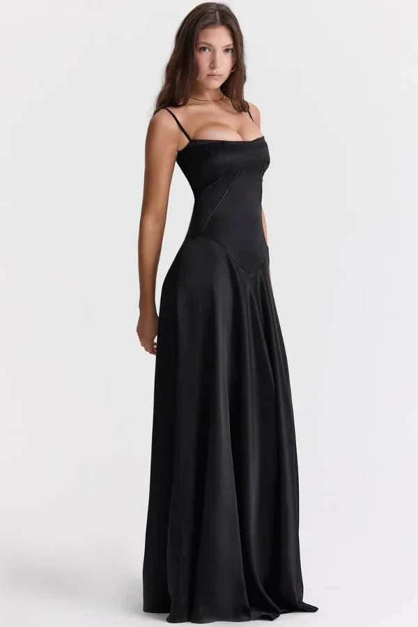 The Silky Satin Corset Maxi Dress