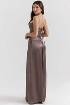 The Silky Satin Corset Maxi Dress