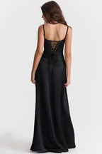 The Silky Satin Corset Maxi Dress