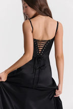 The Silky Satin Corset Maxi Dress
