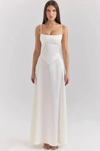 The Silky Satin Corset Maxi Dress