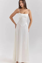 The Silky Satin Corset Maxi Dress