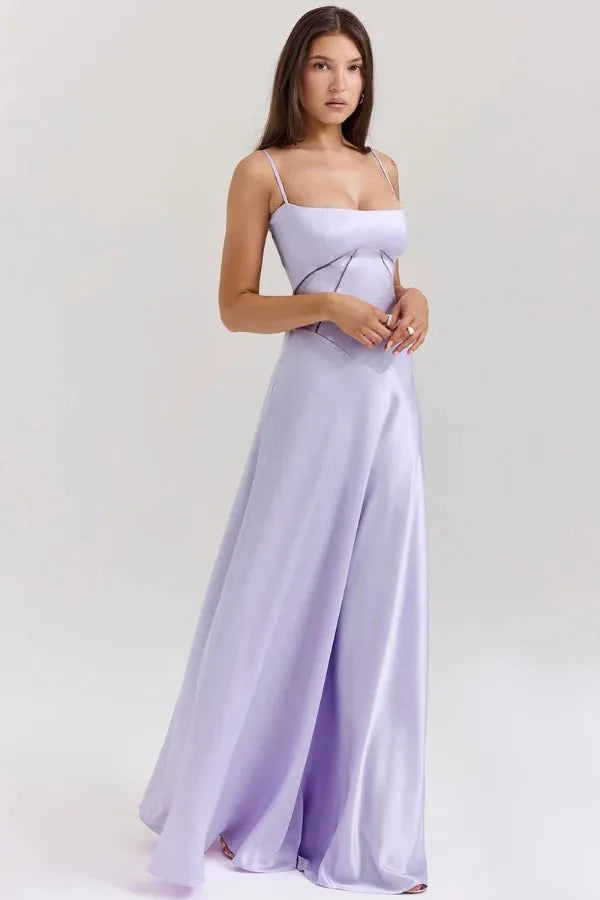 The Silky Satin Corset Maxi Dress