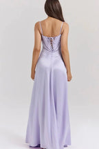 The Silky Satin Corset Maxi Dress