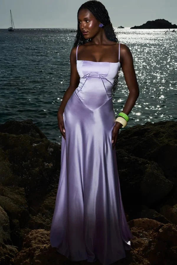 The Silky Satin Corset Maxi Dress