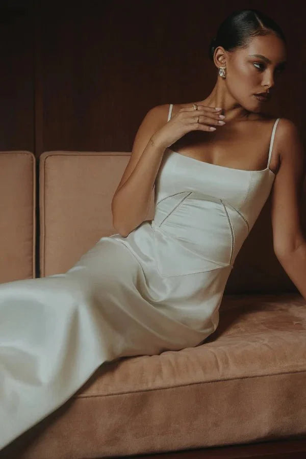 The Silky Satin Corset Maxi Dress