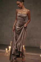 The Silky Satin Corset Maxi Dress