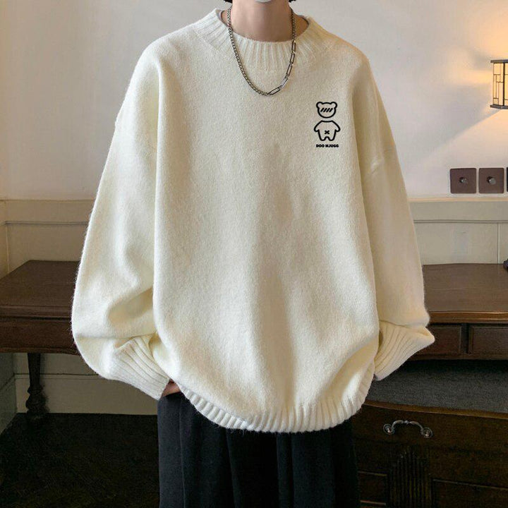 Mock Neck Men’s Bear Sweater