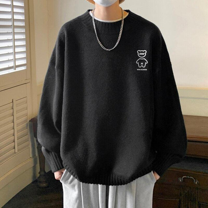 Mock Neck Men’s Bear Sweater