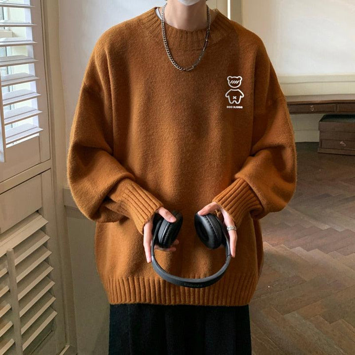 Mock Neck Men’s Bear Sweater