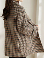 Vintage Checked Oversized Double-Breasted Coat