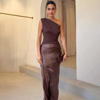 Women's Chic One-Shoulder Evening Dress