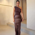 Women's Chic One-Shoulder Evening Dress