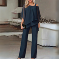 Women's Blazer and Straight-Leg Trousers Set
