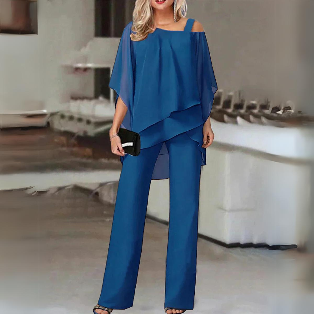 Women's Blazer and Straight-Leg Trousers Set