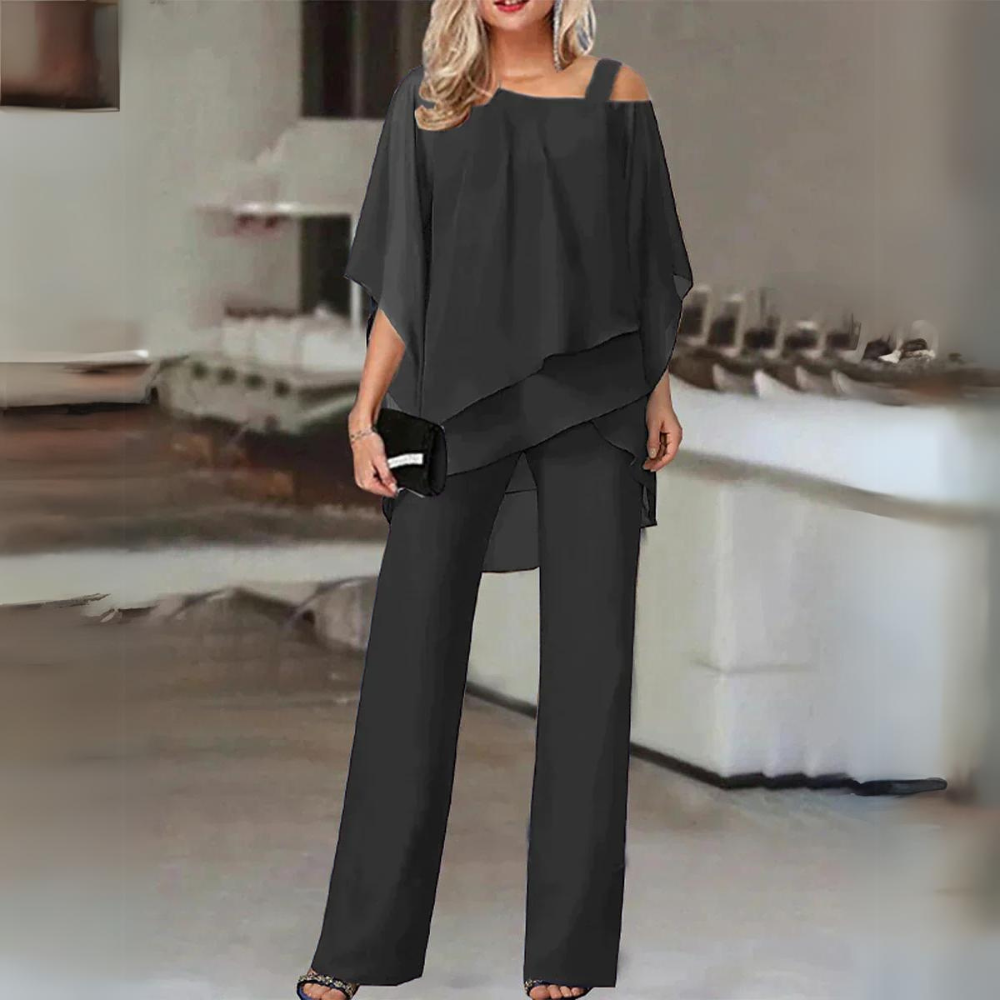 Women's Blazer and Straight-Leg Trousers Set