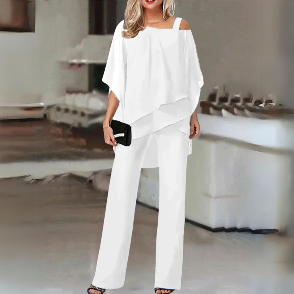 Women's Blazer and Straight-Leg Trousers Set