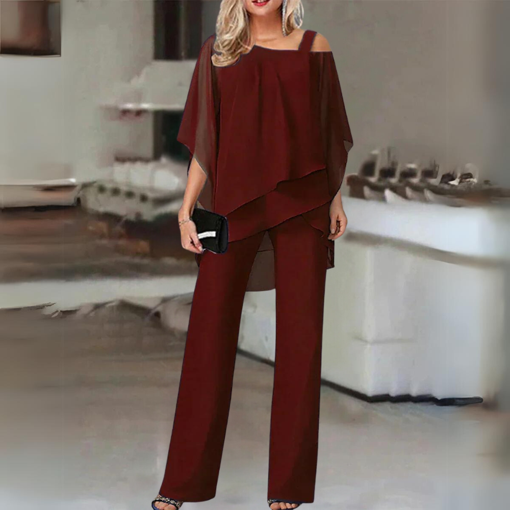 Women's Blazer and Straight-Leg Trousers Set