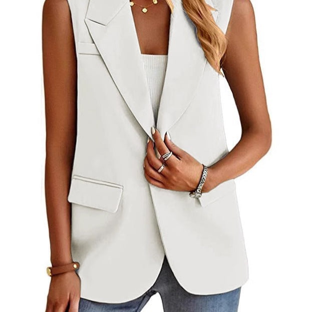 Sleeveless Blazer Vest Tailored Women's Waistcoat