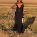 Women's Crochet Beach Dress - Sleeveless Maxi Cover-Up