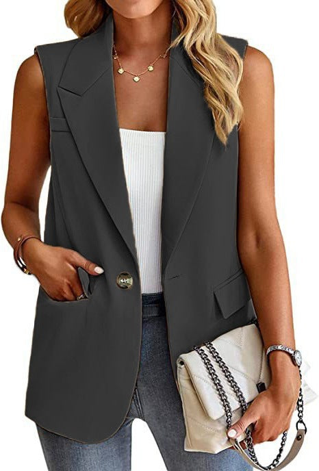 Sleeveless Blazer Vest Tailored Women's Waistcoat