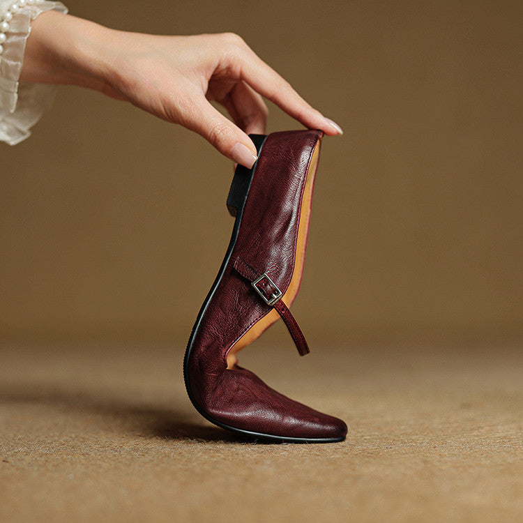 Women Genuine Leather Slip-On Mules