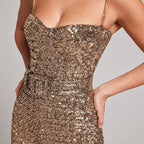 Women's Wide-Leg Jumpsuit - Satin Sleeveless Evening Romper